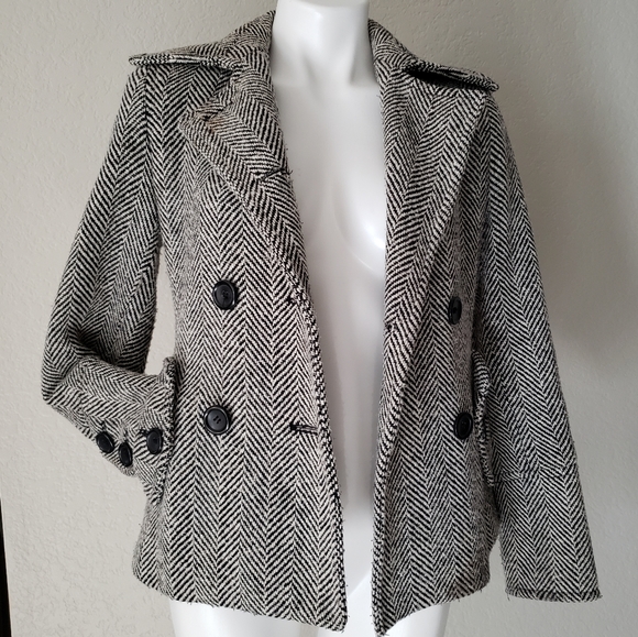 Express Jackets & Blazers - Express | Wool Tweed Pea Coat XS